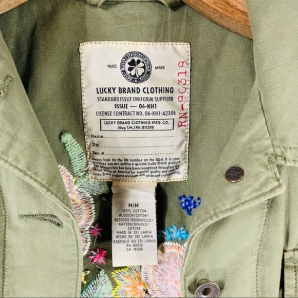 Lucky Brand Embroidered Army Green Utility Jacket - Picture 4 of 4